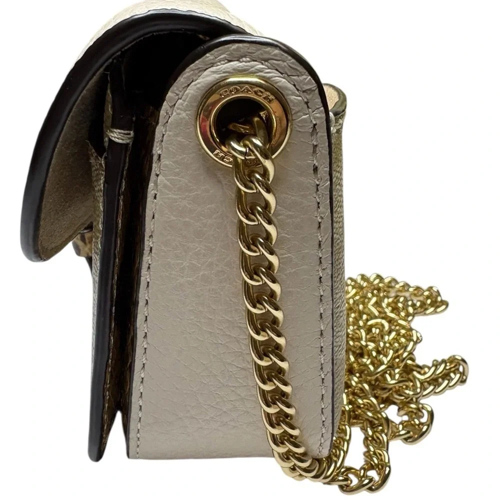 Coach Kleo Signature Canvas Leather Crossbody Bag Snakeskin Buckle NWOT
